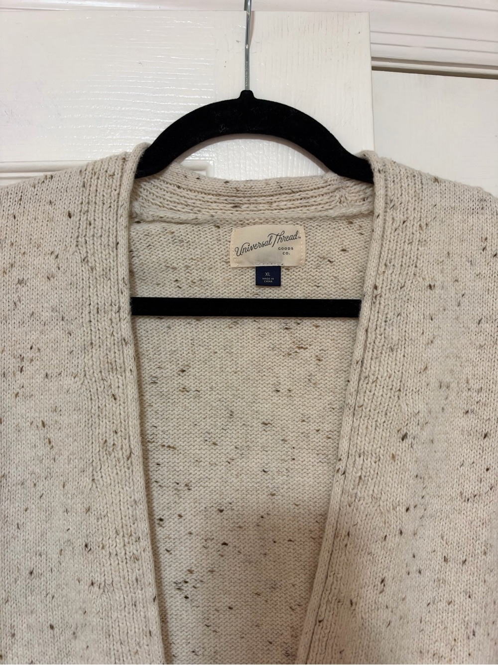 Universal Thread Cream Speckled Button-Front Cardigan Sweater - Size Extra Large - Picture 3 of 4